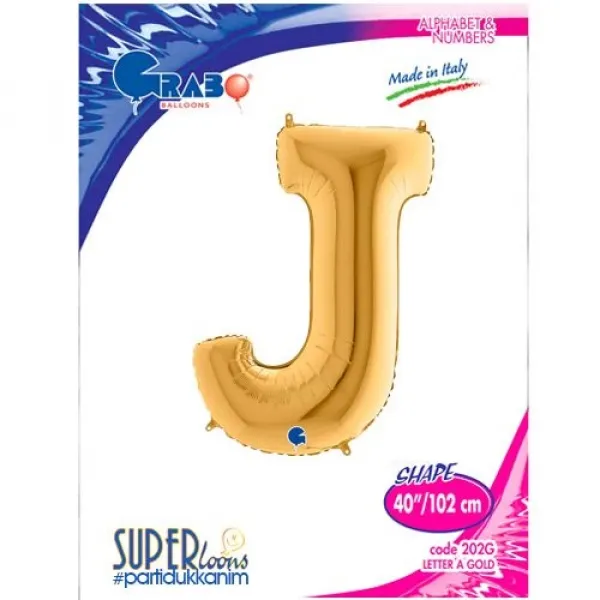 J Harf Folyo Balon – Gold – 100 cm (40 inch)