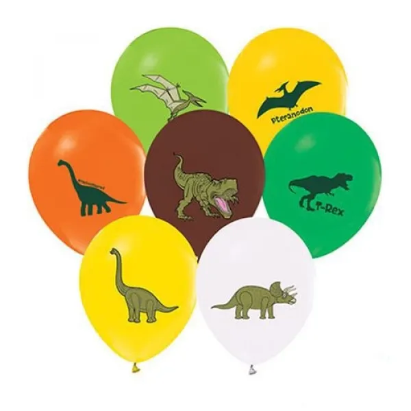 Jurassic Dinozor Baskılı Balon 8 adet