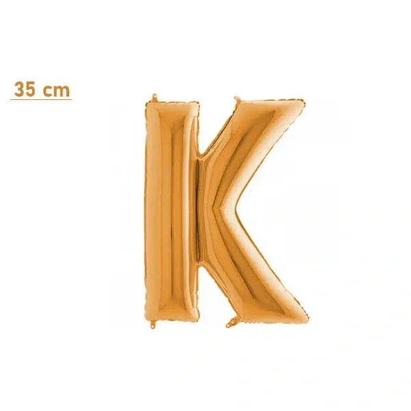 K Harf Folyo Balon – Gold – (35 cm - 16 inch)