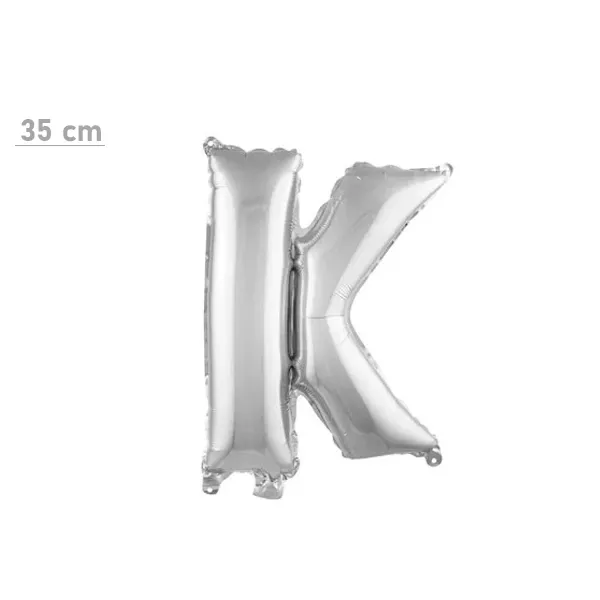 K Harf Folyo Balon – Gümüş – (35 cm - 16 inch)