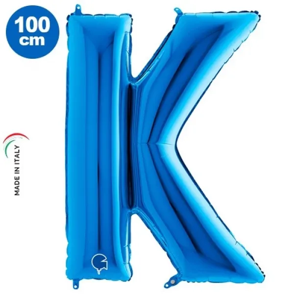 K Harf Folyo Balon – Mavi – 100 cm (40 inch)