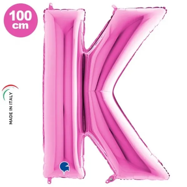 K Harf Folyo Balon – Pembe – 100 cm (40 inch)