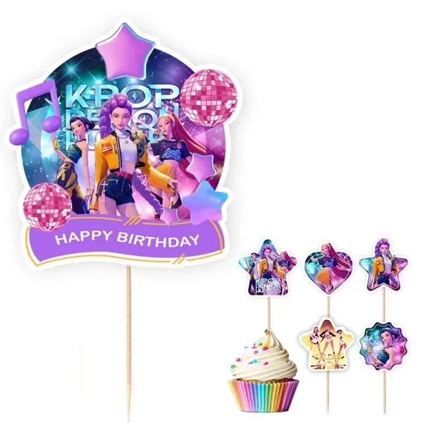 K-Pop Demon Hunters Doğum Günü Pasta Süsü