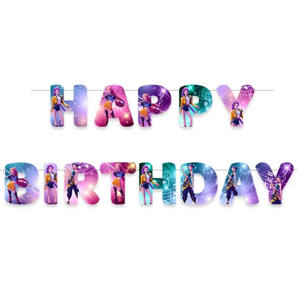 K-Pop Demon Hunters Happy Birthday Yazısı (170 cm)