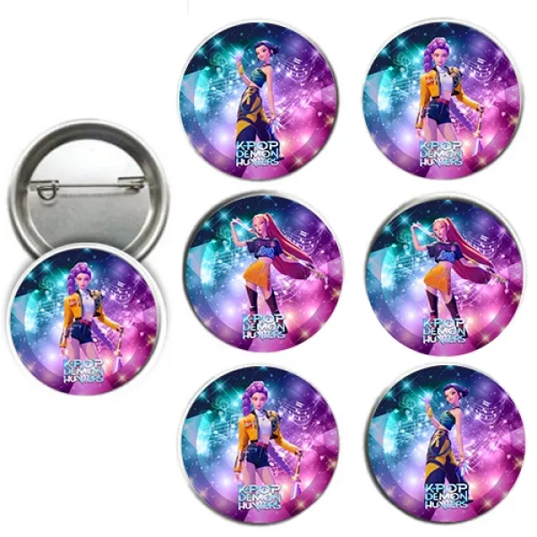 K-Pop Demon Hunters Hediyelik Parti Rozeti (6 adet)