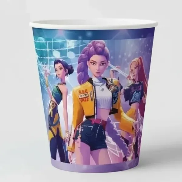 K-Pop Demon Hunters Karton Bardak (8 Adet)