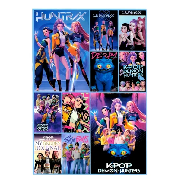 K-Pop Demon Hunters Sticker 3 Adet (19x27 cm)