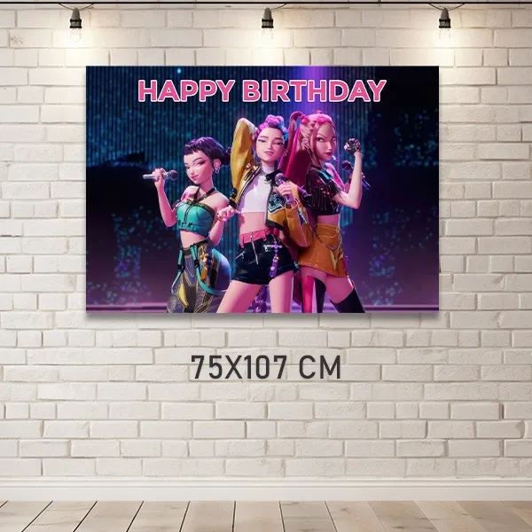 K-Pop Doğum Günü Arka Fon (75x107 cm)