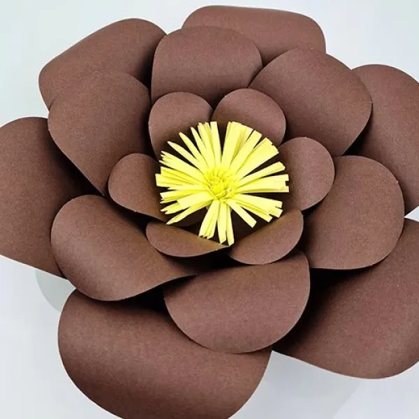 Kahverengi Kağıt Çiçek 1 Adet (30 cm)