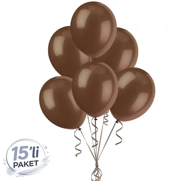 Kahverengi Pastel Balon 15 Adet
