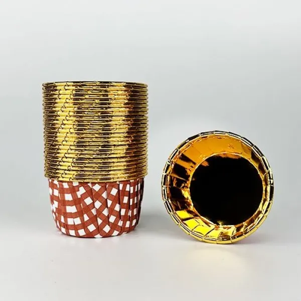 Kahverengi Pötikare Desenli Muffin Kek Kapsülü (25 adet)