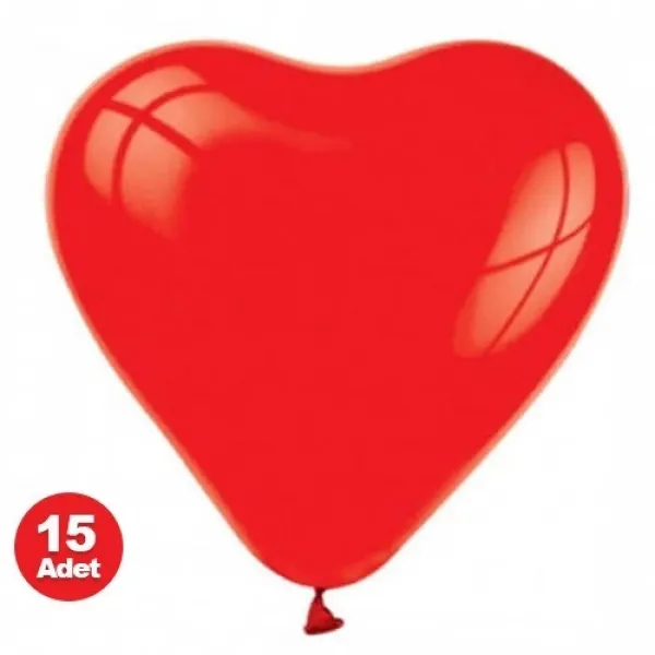 Kalp Balon Kırmızı 15 adet