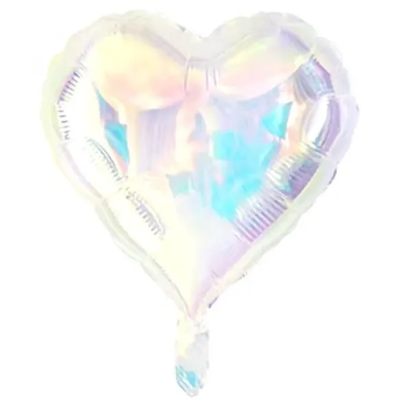 Kalp Folyo Balon Şeffaf Renkli (45 cm)