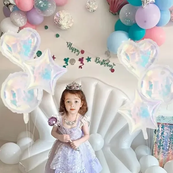 Kalp Folyo Balon Şeffaf Renkli (45 cm)