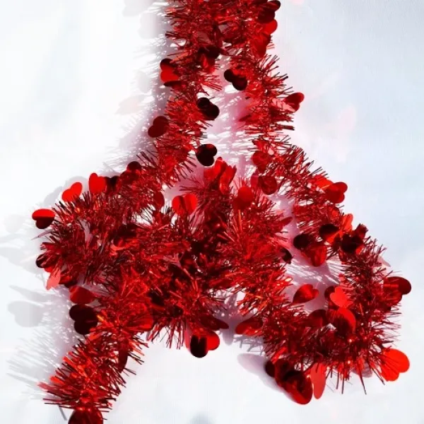 Kalp Pullu Sim Süs Kırmızı 2 Metre