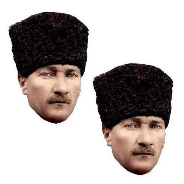 Kalpaklı Atatürk Kağıt Maske (6 Adet)