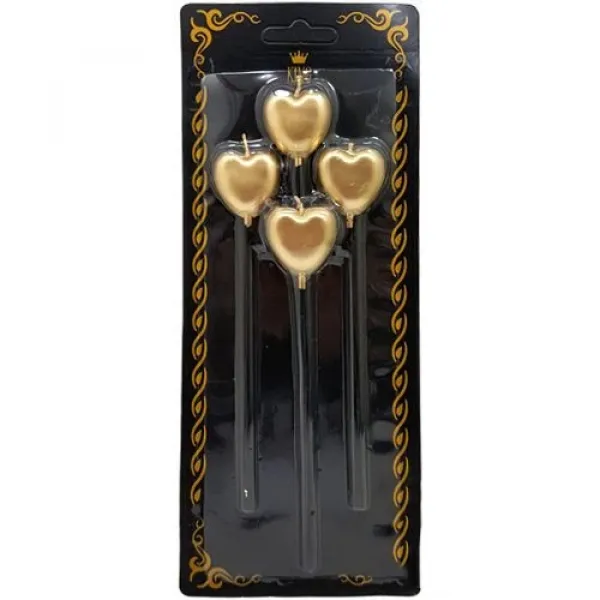 Kalpli Çubuklu Mum Gold (4 Adet)