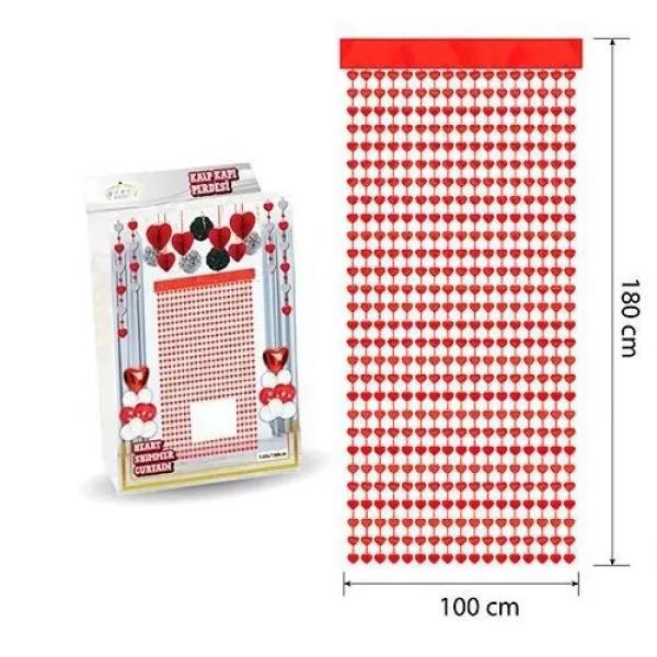 Kalpli Duvar ve Kapı Perdesi Kırmızı 100*180cm