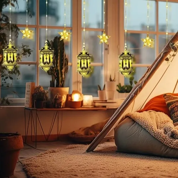 Kandil - Yıldız Perde Led Işık Eklemeli Modüllü Fişli Gün Işığı 3 metre