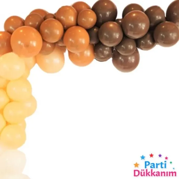 Karamel Kahverengi Pastel Balon 15 Adet