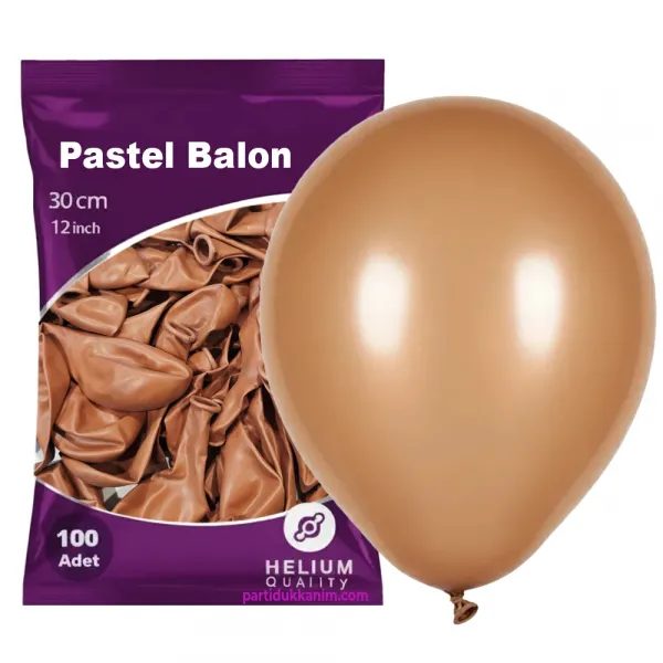 Karamel Rengi Pastel Balon 100 Adet