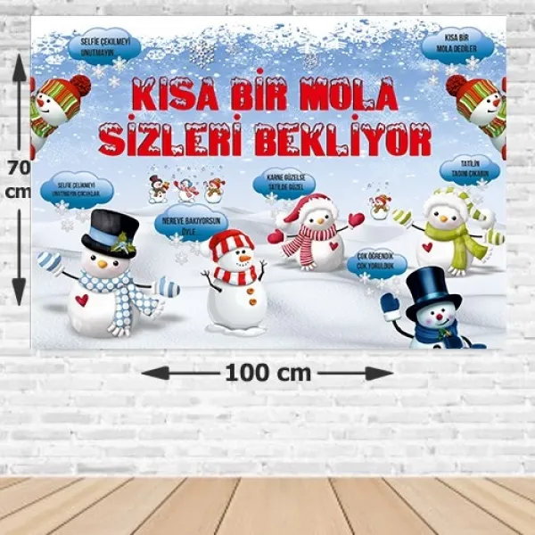 Kardan Adam Temalı Kısa Bir Mola Afişi 70*100 cm
