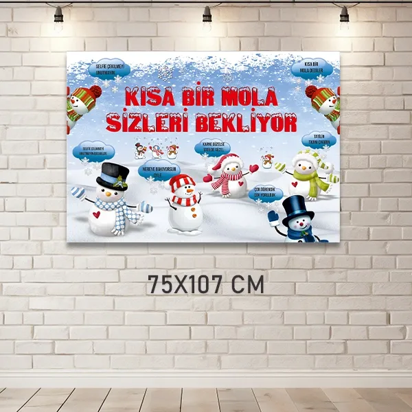 Kardan Adam Temalı Kısa Bir Mola Afişi (75x107 cm)