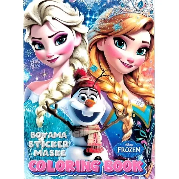 16 Sayfa Frozen Elsa - Anna Boyama Kitabı Stickerlı 1 Adet