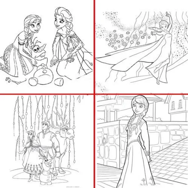 16 Sayfa Frozen Elsa - Anna Boyama Kitabı Stickerlı 1 Adet