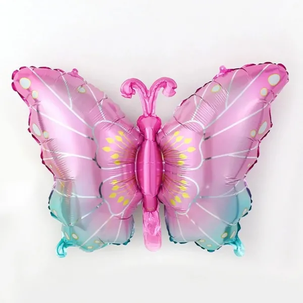 Kelebek Folyo Balon Pembe Mavi (78x51 cm)