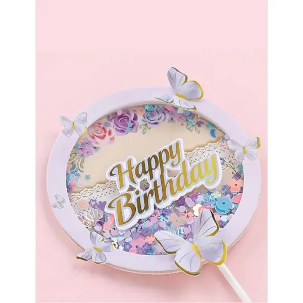 Kelebekli Pasta Üstü Dekor Çubuk