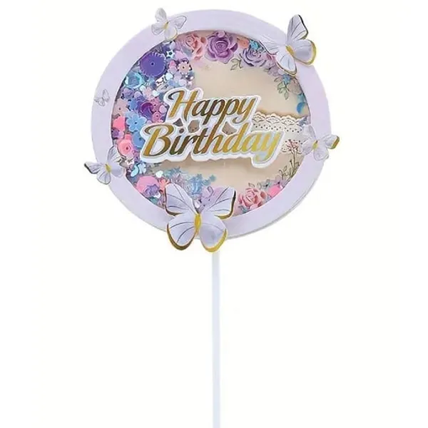 Kelebekli Pasta Üstü Dekor Çubuk