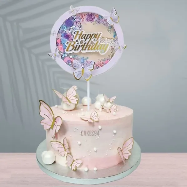 Kelebekli Pasta Üstü Dekor Çubuk