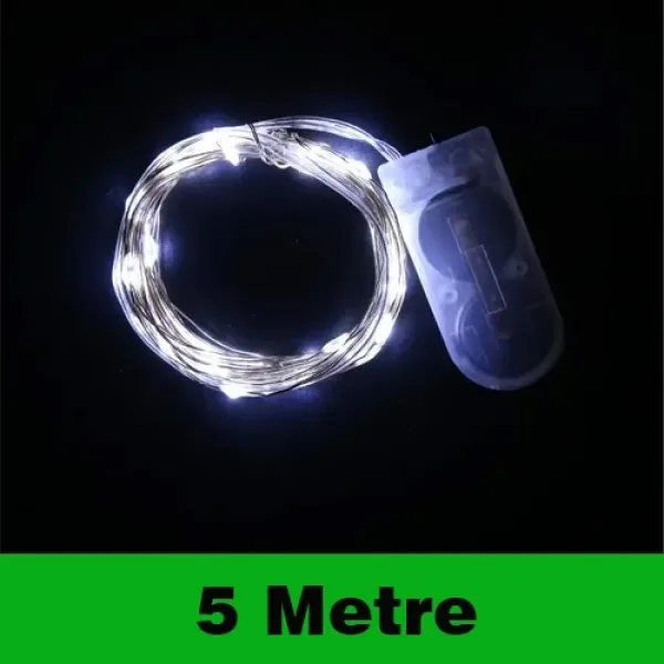 Kendinden Pilli Peri Led Işık 5 metre Beyaz 1 Adet