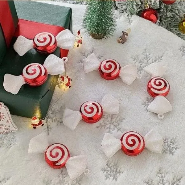 Kırmızı Beyaz Şeker Simli Yılbaşı Ağacı Süsü 16 cm 1 Adet