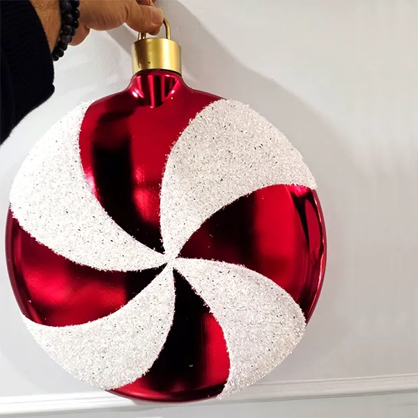 Kırmızı Beyaz Şeker Süs (40 cm 1 Adet)