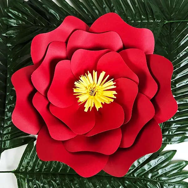 Kırmızı Kağıt Çiçek (Gül Kalıp) 1 Adet 30 cm