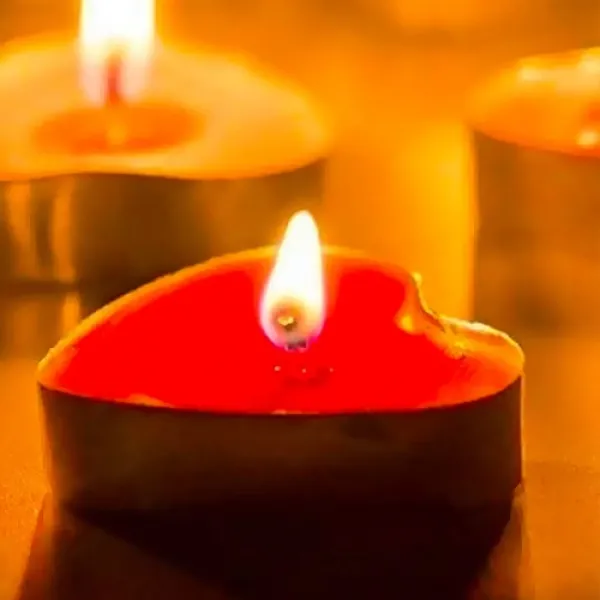 Kırmızı Kalp Tealight Mum 50 Adet