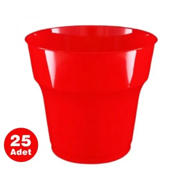 Kırmızı Plastik Bardak Lüks (25 adet)