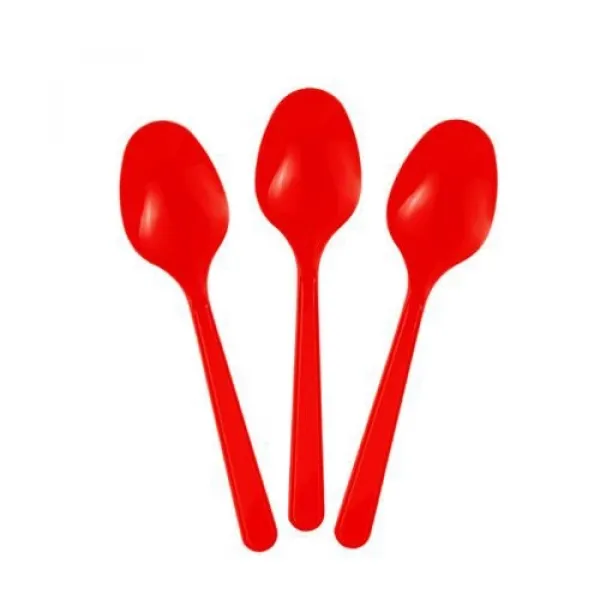 Kırmızı Plastik Kaşık Lüks (25 adet)