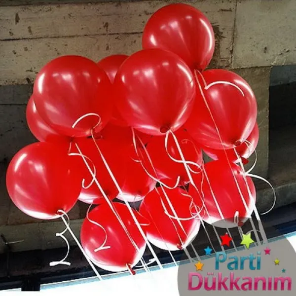 Kırmızı Uçan Balon Demeti 15 Adet MAĞAZADAN