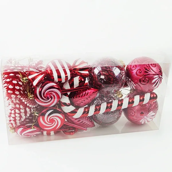 Kırmızı Yılbaşı Süsleri Lüks Set (26 Parça)