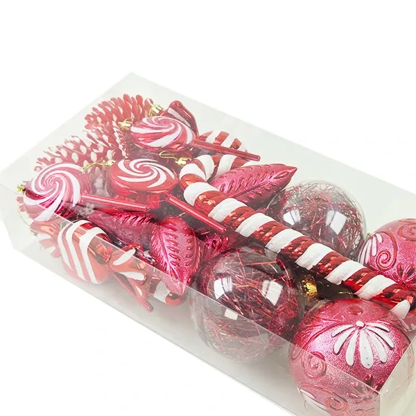 Kırmızı Yılbaşı Süsleri Lüks Set (26 Parça)