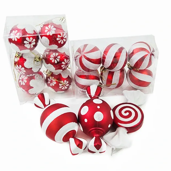 Kırmızı Yılbaşı Top Süs Seti (15 Parça)