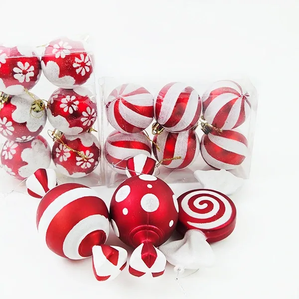 Kırmızı Yılbaşı Top Süs Seti (15 Parça)