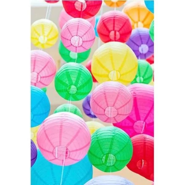 Kırmızı Yuvarlak Fener Süs 1 adet (30 cm)