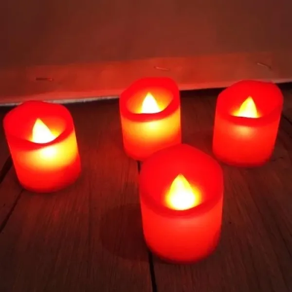 Kırmızı Yuvarlak Led Mum 1 adet