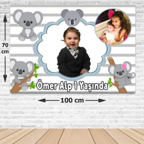 Koala Kişiye Özel Doğum Günü Parti Afişi 70*100 cm