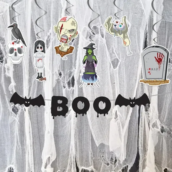 Korkunç Halloween Asma Süs ve Tül Seti