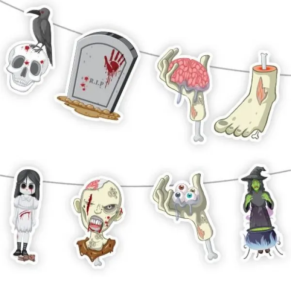 Korkunç Halloween Dekoratif Banner 130x20 cm